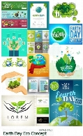 تصاویر وکتور مفهومی روز طبیعت، صرفه جویی آب، اکولوژی و نمودار اینفوگرافیکیEarth Day Eco Concept