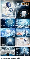 تصاویر وکتور پوستر تبلیغاتی دندانپزشکی، داندانAdvertising Poster Electronic Toothbrush Vector