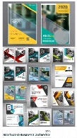تصاویر وکتور قالب آماده فلایر و کارت ویزیت تجاریFlyer Cover Brochure And Business Card Vector