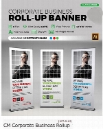 تصاویر وکتور قالب آماده بنرهای استند تبلیغاتیCreativeMarket Corporate Business Rollup Banner