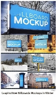 موکاپ لایه باز بیلبوردهای خیابانی در زمستانGraphicRiver Billboards Mockups In Winter