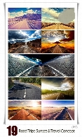 تصاویر با کیفیت مفهومی از جاده های سفر و غروب آفتاب جاده هاAdventures And Road Trips Sunset And Travel Concept