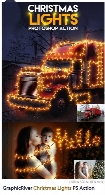 اکشن فتوشاپ ایجاد افکت نورهای تزئینی کریسمس بر روی تصاویر به همراه آموزش ویدئویی از گرافیک ریورGraphicRiver Christmas Lights Photoshop Action