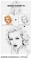 اکشن فتوشاپ تبدیل تصاویر به طرح اولیه حرفه ای از گرافیک ریورGraphicRiver Sketch Master V.1,5 Photoshop Action