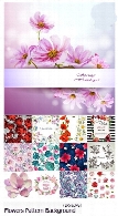 تصاویر وکتور پس زمینه های گلدار متنوعCollection Flowers Pattern Background
