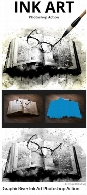 اکشن فتوشاپ ساخت تصاویر هنری با افکت جوهری به همراه آموزش ویدئویی از گرافیک ریورGraphicRiver Ink Art Photoshop Action