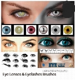 براش فتوشاپ مژه و لنز رنگی چشمEye Lenses And Eyelashes Brushes For Photoshop