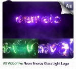 پروژه آماده افترافکت نمایش لوگوی شیشه ای با نورهای نئون به همراه آموزش ویدئویی از ویدئوهایوVideohive Neon Energy Glass Light Logo After Effects Templates