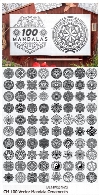 100 تصویر وکتور گل های تزئینی ماندالاCM 100 Vector Mandala Ornaments