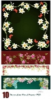 تصاویر لایه باز فریم های تزئینی گلدارDecorative Floral Frame PSD