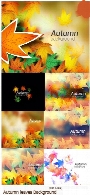تصاویر وکتور پس زمینه پاییزی با برگ های رنگارنگAutumn leaves On Colorful Background Vector