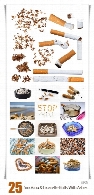 مجموعه تصاویر با کیفیت سیگار، ته سیگار و خاکستر سیگارSmoking Is Bad Habit And Cigarette Butts With Ashes