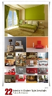 تصاویر با کیفیت طراحی داخلی مدرن، اتاق خواب، تخت خواب، مبلمانInterior In Modern Style Armchairs Sofas Bedroom