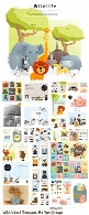 قالب تصاویر وکتور حیوانات کارتونی برای طراحی وبWild Animal Templates For Web Design
