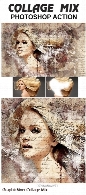 اکشن فتوشاپ ایجاد افکت ترکیبی کلاژ بر روی تصاویر از گرافیک ریورGraphicRiver Collage Mix