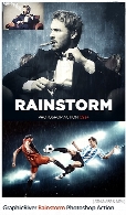 اکشن فتوشاپ ایجاد افکت باران طوفانی بر روی تصاویر به همراه آموزش ویدئویی از گرافیک ریورGraphicRiver Rainstorm Photoshop Action