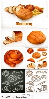 تصاویر وکتور نان فانتزی، نان باگت، نان تست و ...Bread Vector Illustration