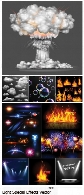 تصاویر وکتور افکت های نورانی و عناصر طراحی متنوع، ابر، آتش و ...Light Special Effects Vector