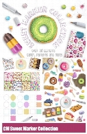 تصاویر کلیپ آرت عناصر طراحی شیرینی، شکلات، بستنی، کاپ کیک و ...CM Sweet Marker Collection