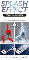 اکشن فتوشاپ ایجاد افکت مایعات پراکنده بر روی تصاویر از گرافیک ریورGraphicRiver Splash Effect Photoshop Action