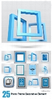 تصاویر وکتور فریم و قاب و حاشیه های تزئینی برای تصاویرCollection Of Photo Frame Decorative Element