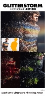 اکشن فتوشاپ ایجاد افکت طوفان ذرات ریز بر روی تصاویر از گرافیک ریورGraphicRiver GlitterStorm Photoshop Action
