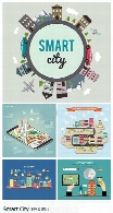 تصاویر وکتورعناصر طراحی شهر کوچکSmart City