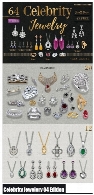 تصاویر کلیپ آرت طلا و جواهرات، گوشواره، حلقه، انگشتر، گردنبند و ...CM Celebrity Jewelery 64 Edition