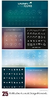 تصاویر وکتور آیکون های آب و هوا، ابری، بارانی، رعد و برق و ... از شاتر استوکAmazing ShutterStock Weather Icons And Design Elements