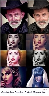 مجموعه اکشن فتوشاپ ایجاد افکت های متنوع بر روی تصاویر از گرافیک ریورGraphicriver Premium Portrait Mega Action Set