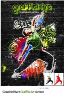 اکشن فتوشاپ ایجاد افکت هنری گرافیتی بر روی تصاویر از گرافیک ریورGraphicRiver Graffiti Art Action