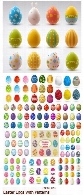 تصاویر وکتور طرح های مختلف تخم مرغ عید نوروزEaster Eggs With Patterns And Ornaments