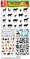 تصاویر وکتور حیوانات وحشی و اهلی مزرعه، اسب، گاو، گوسفند، خرس و ... از شاتر استوکAmazing ShutterStock Wild And Farm Animals