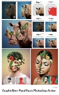 اکشن فتوشاپ ساخت چهره گل دار از گرافیک ریورGraphicRiver Floral Faces Photoshop Action