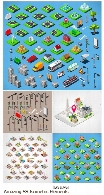 تصاویر وکتور ساختمان و عناصر طراحی نقشه ایزومتریک از شاتراستوکAmazing ShutterStock Isometric Elements