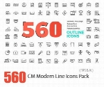 560 تصویر وکتور آیکون متنوعCM 560 Modern Line Icons Pack