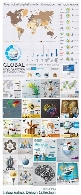 مجموعه تصاویر وکتور نمودار های اینفوگرافیکی متنوعInfographics Design Collection