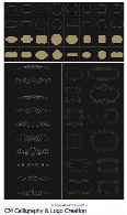 تصاویر وکتور قاب و حاشیه های تزئینی خطیCM Calligraphy And Logo Creation Kit