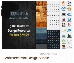 مجموعه عناصر طراحی متنوع، آرم و لوگو، آیکون، تکسچر و ...128bitTech Mini Design Bundle
