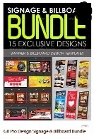 تصاویر لایه باز قالب پیش نمایش یا موکاپ بیلبوردهای تبلیغاتی از گرافیک ریورGraphicriver Pro Design Signage And Billboard Bundle 15 In 1