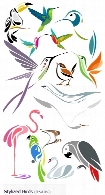تصاویر وکتور پرندگان متنوع تزئینیStylized Birds