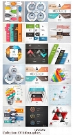 تصاویر وکتور نمودار های اینفوگرافیکی متنوعCollection Of Infographics