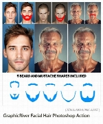 اکشن فتوشاپ ایجاد ریش بر روی صورت از گرافیک ریورGraphicRiver Facial Hair Photoshop Action
