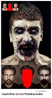 اکشن فتوشاپ ایجاد افکت زامبی ترسناک بر روی تصاویر از گرافیک ریورGraphicRiver Zombie Photoshop Action