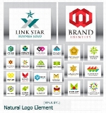 تصاویر وکتور قالب های آماده آرم و لوگوی تجاری با طرح های انتزاعیNatural Logo Element Or Vector Design Shape Icon