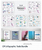 مجموعه تصاویر وکتور نمودارهای اینفوگرافیکی متنوعCM Infographic Tools Bundle