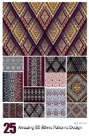 تصاویر وکتور پترن قبیله ای با طرح و رنگ های متنوع از شاتر استوکAmazing ShutterStock Ethnic Patterns Design