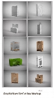 تصاویر لایه باز قالب پیش نمایش یا موکاپ برش جعبه های متنوع از گرافیک ریورGraphicRiver DieCut Box Mockup