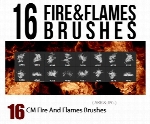 16 براش متنوع آتش و شعله های آتشCM 16 Fire And Flames Brushes