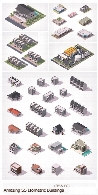 تصاویر وکتور ساختمان های ایزومتریک از شاتراستوکAmazing Shutterstock Isometric Buildings